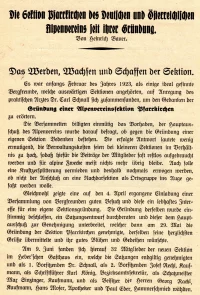 Entstehungsgeschichte des Alpenvereins Pfarrkirchen